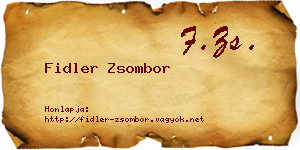 Fidler Zsombor névjegykártya